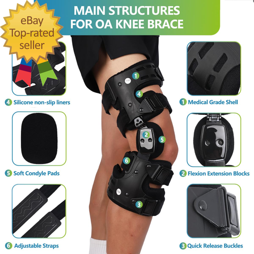 OA Unloader Knee Brace, Osteoarthritis of the Bone on Bone Knee Support, Rheumat - Bild 4 von 8
