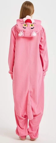 Women's Overalls Pyjamas Animal Pyjamas Unisex Overalls Hooded Pink Panther - Picture 5 of 15