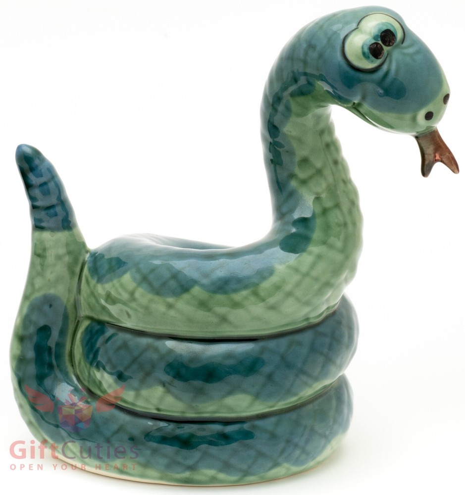 Handmade Porcelain Snake Figurine - Symbol of 2025 Year of the Snake