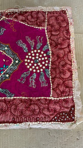 Collectible Old Hand Made Indian Embroidered Pearl Kundan Work Decorative Tassel - Picture 3 of 9