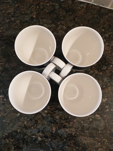 4 Lenox Kate Spade Nag's Head NAVY Blue white coffee mugs - Picture 7 of 11