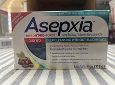 5 Bars! ASEPXIA - SCRUB CLEANSING SOAP BAR FOR ACNE 4 OZ