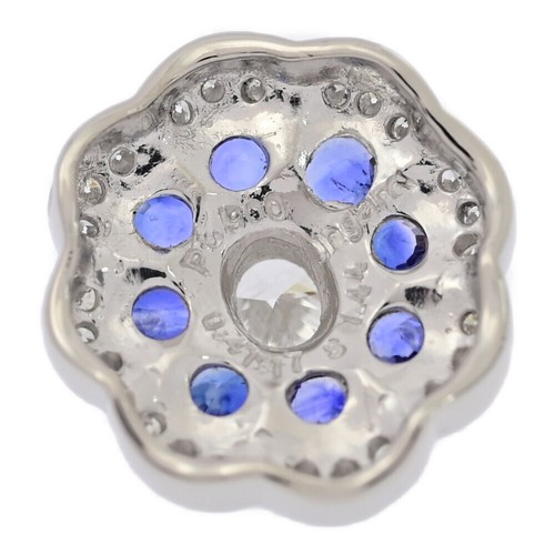 0.41ct/FD:0.17ct/Sri Lanka Diamond Sapphire Pendant Top/Pt900-4.5g/Platinum/Gift - Picture 7 of 10
