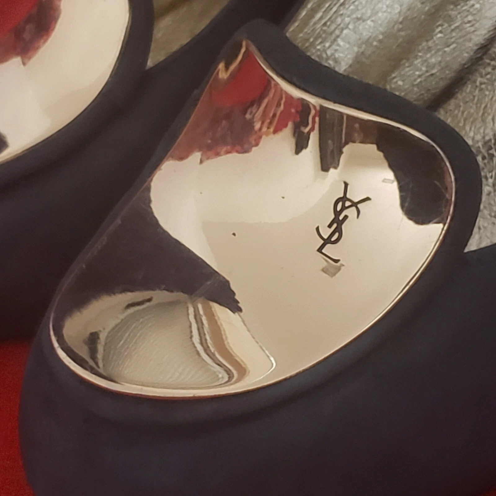 SAINT LAURENT (YSL) 10 40 décolleté Yves Saint Laurent tacchi pelle scamosciata verde ferramenta dorata scarpe donna