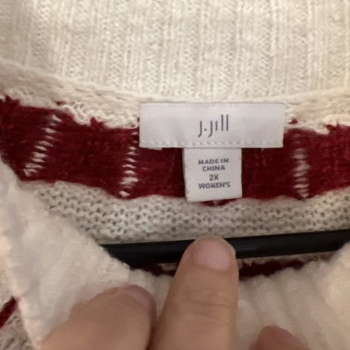 J Jill Sweater 2XL Casual Holiday Long Sleeve Cotton Pullover Tunic Heavy - Bild 4 von 13
