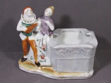 Vintage Ashtray Planter Trinkets Porcelain 3.75" x 3" Jester & Lady Japan