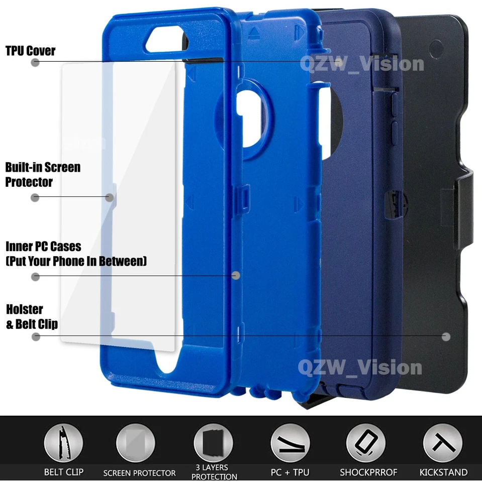 Funda resistente a prueba de golpes con clip para cinturón y protector de pantalla para iPhone 7 8 Plus Foto 2 de 4