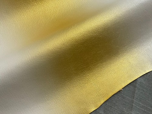 LEATHER skins,hides,,METALLIC GOLD/WHITE,,SY497 - Picture 10 of 19