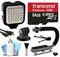 Hand Interview Stabilizer Night Video Led Light Gopro Hero 4 Hero4 Black Silver Hand Interview Stabilizer Night Video Led Light Gopro Hero 4 Hero4 Black Silver