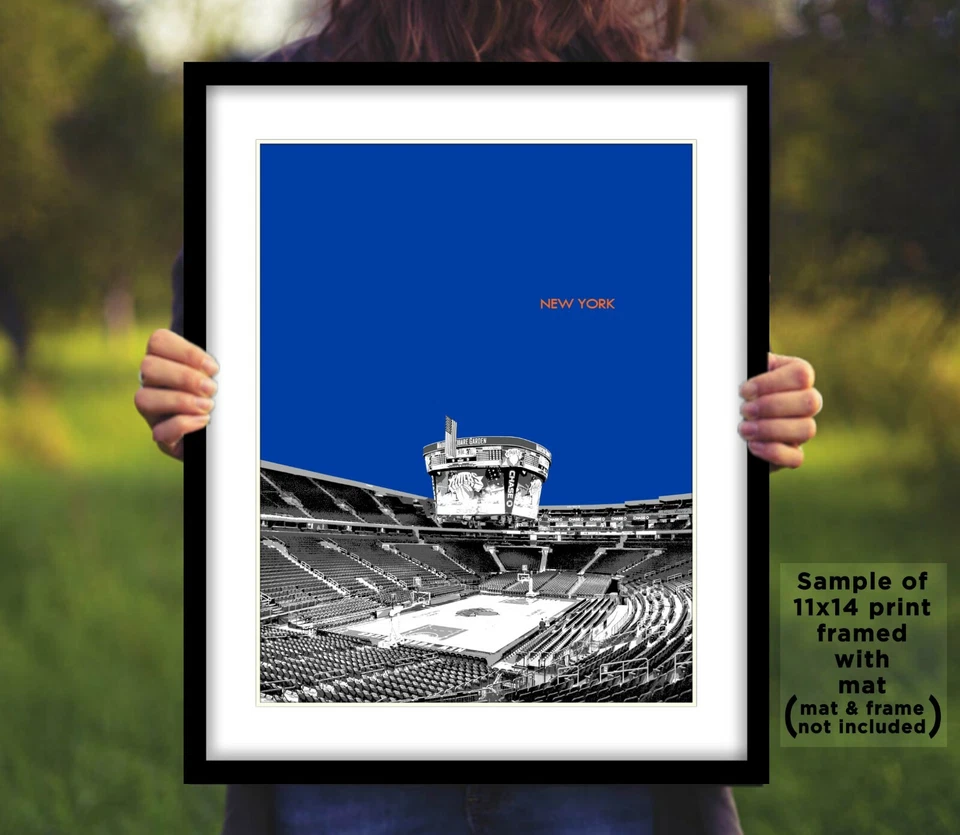 Fotografía de los NEW YORK KNICKS MADISON SQUARE GARDEN Skyline 8x10 11x14 16x20 (B) Foto 2 de 4