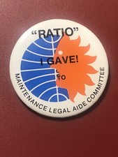 Vintage PAN AM & National Airlines RATIO maintenance Legal Aide Button Pin