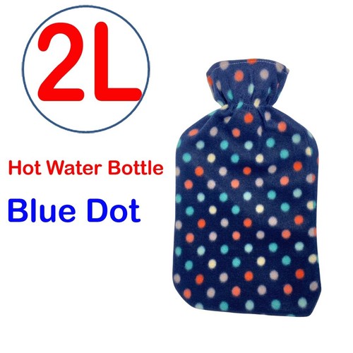 2L Large Hot Water Bottle Knitted Cover Cosy Night Winter Warmer Pain Relief Col - Picture 4 of 13