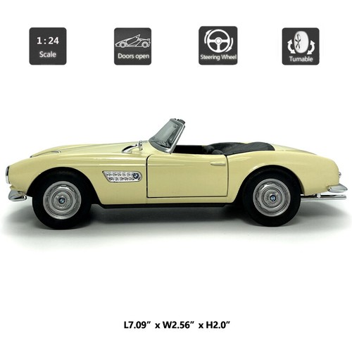 1/24 1956 BMW 507 Diecast Model Car Metal Vehicle Gifts Collection for Men Beige - Picture 2 of 12
