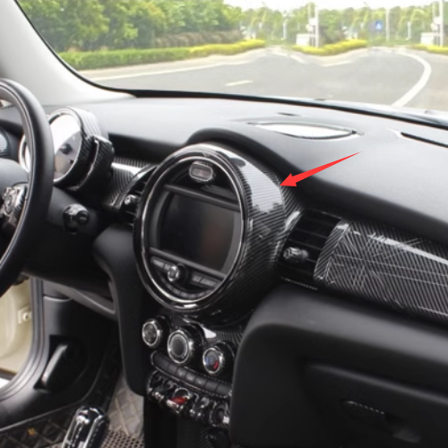 For BMW Mini Cooper F55 F56 F57 14-2021 Carbon Fiber GPS Navigation Panel Cover - Picture 4 of 6