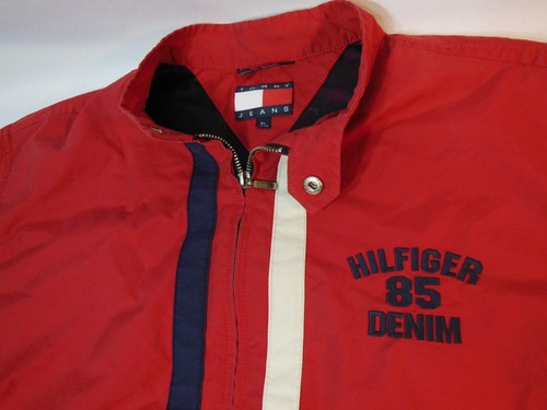 Vtg Tommy Hilfiger Tommy Jeans 85 Jacket Full Zip Windbreaker Size XL SPELLOUT - Picture 1 of 11