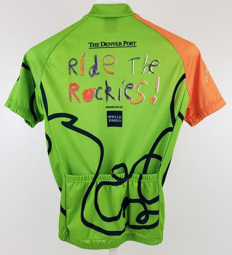 Verge Sport Cycling Jersey Unisex Ride The Rockies Size S Green Orange 3/4 Zipp - Picture 2 of 12