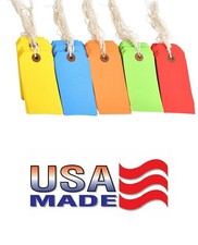 100 Tags 4 3/4" x 2 3/8" Size 5 Colored Inventory Shipping Hang Tag with String