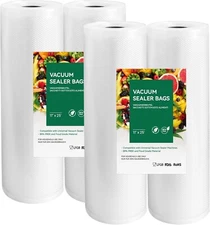 Vacuum Sealer Rolls Bags, 4 Rolls 11" x 25' Commercial Grade BPA Free Bag