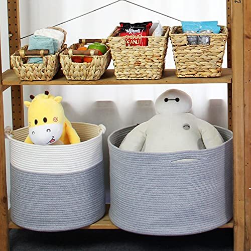  Cotton Rope Basket with Handle for Baby Laundry Basket Toy Storage Set of 1 - Bild 7 von 7