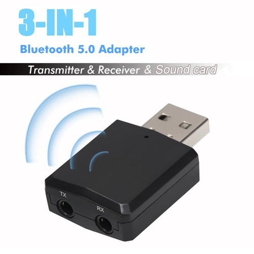 Dongle 3 in 1 Bluetooth 5.0 Adapter Audio Receiver USB Transmitter Sound Card
