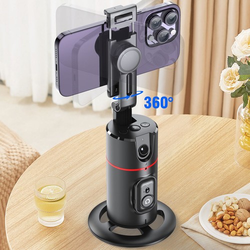 Black Auto Face Tracking 360° Rotation Tripod P02 Face Body Phone Camera Mount - Picture 1 of 14