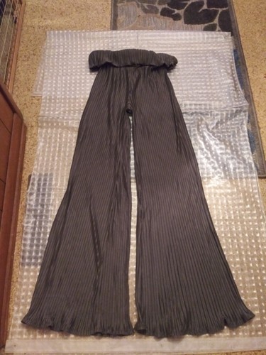 Love Cameron Size 2X Black Pleated Pants Elastic Fold Down Waist Flare Leg LC4 - Picture 6 of 9