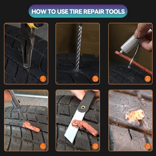 23PC Tire Puncture Car 4WD Offroad Plugs Tubeless Tool Repair Kit Tyre Recovery - Picture 5 of 7
