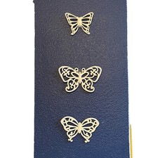 Homco Butterflies Plastic Rattan Plaque 70s Made In USA Set Of 3 Cream Retro