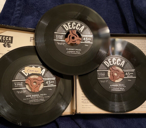 LAWRENCE WELK! - "POLKAS" DECCA 3- 45rpm Box SET From 1949 - Picture 2 of 11