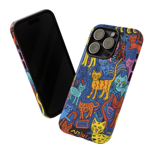 Cat Abstract Art Illustration Phone Case for iPhone, Samsung Galaxy, Pixel - 第 9/175 張圖片