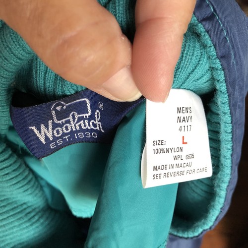 Woolrich Windbreaker Rain Jacket Pants In a Bag Mens Size Large Blue Nylon - Picture 5 of 11