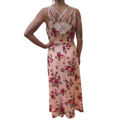 Robe Maxi Francesca's Miami - Taille M - Imprimé Floral Rouge Blanc Bleu - Occasion Très Bon état