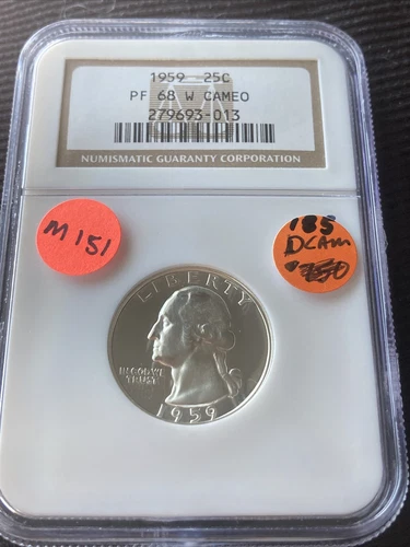 1959 Washington Quarter PR68 W Cameo NGC M151