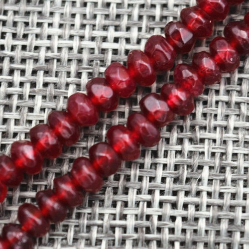 2x4 mm facettierte rote Granat handgefertigte Edelstein Halskette 16/18/20/24/28/35"" - Bild 2 von 3