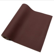 Solid Dark Brown Litchi Texture FAUX LEATHER SHEET 8 x 12" 1064698 Large Pattern