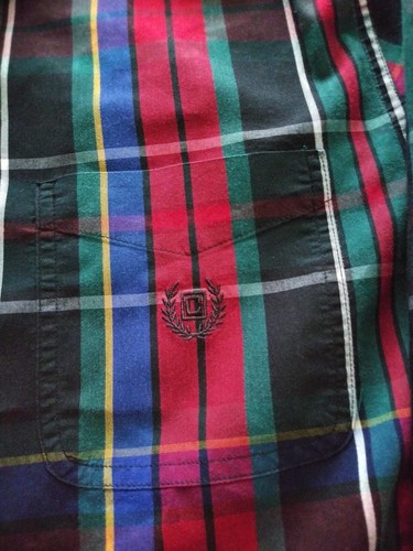 CHAPS Plaid Multi Color Stripe Green/Red/Black Dress Shirt XL Long Sleeve - Picture 5 of 7