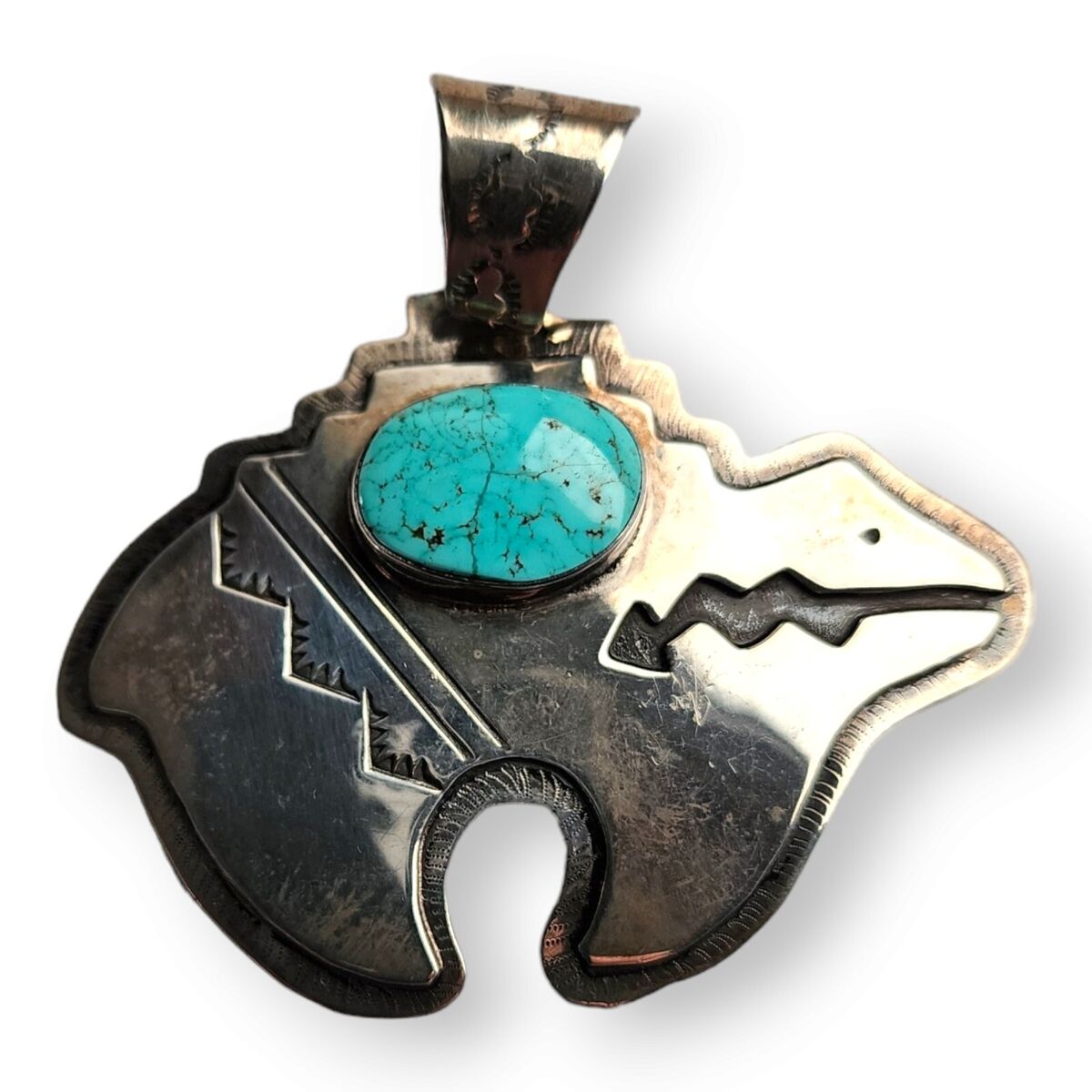 Huge Bea Johnson Vintage Native American Navajo Turquoise Sterling Silver Ring Huge Bea Johnson Vintage Native American Navajo Turquoise Sterling Silver Ring