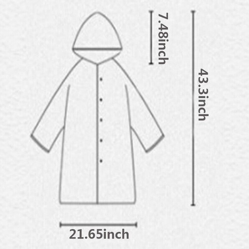 2X Children Kid Hooded suit Rain Cover Poncho Raincoat Jacket Coat Waterproof UK - Picture 4 of 13