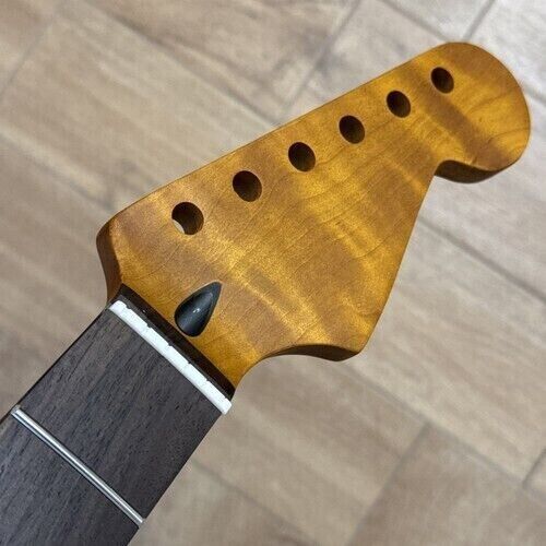 Collo chitarra acciaio inox 22fret fiamma tostata acero palissandro nitro per Strat Fender - Foto 3 di 9