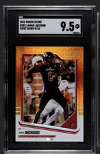 2018 Score Lamar Jackson Gold First Down Rc 09/10 SGC  9.5. Mint RAVENS MVP