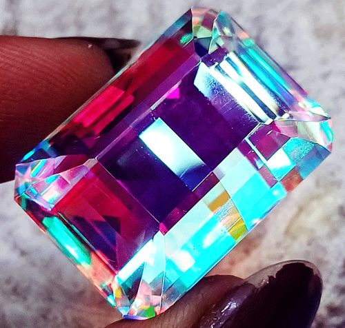 Mystic Quartz Rainbow Color 72.15 Ct Jewelry Making Loose Gemstone Certified - Picture 3 of 6