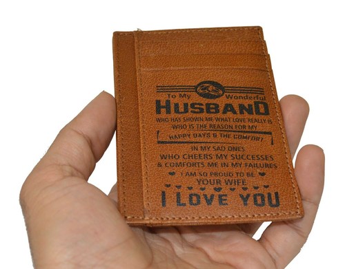 Card Case leather Wallet for Husband Wife Mom Dad Son Daughter Gift Idea - Bild 9 von 9
