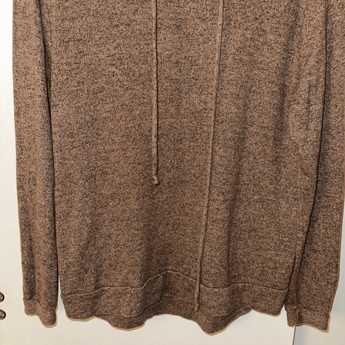 Harlowe & Graham Women’s Knit Hooded Sweater Brown Black Heathered Large Gently - Picture 2 of 11