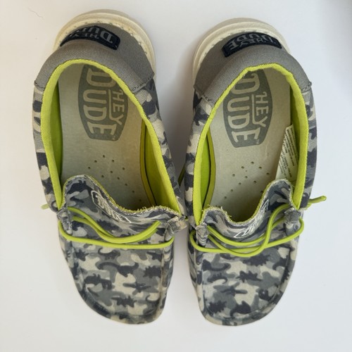 HEY DUDE Wally Camodino Slide Loafer Shoes Sneakers Youth 4 Comfort Slip On - Picture 8 of 10