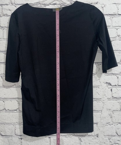 Maglia Akris Punto nera collo quadrato con mezze maniche taglia 8 - Foto 6 di 10