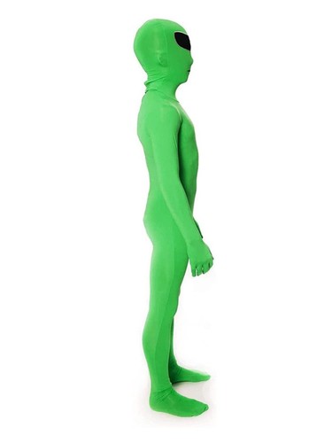 Adult Kids Green Alien Morphsuit Fancy Dress Costume Halloween Party Zentai Suit - Picture 5 of 16