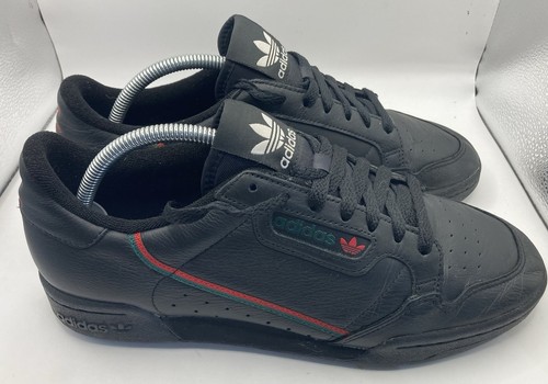 Adidas Continental 80 Black Trainers Red Green Striped Men’s UK Size 9 ARTEE5343 - Imagen 3 de 11