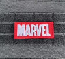 Marvel Red Logo Patch Tactical Hook loop Backing