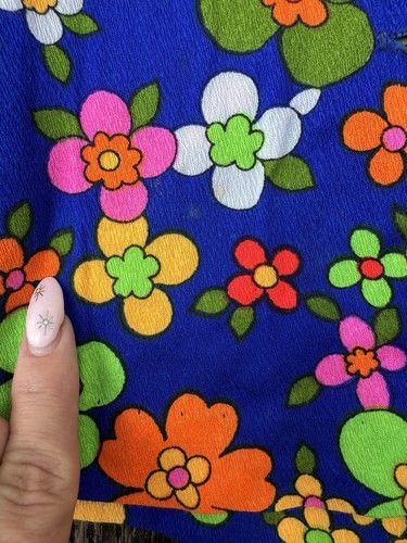 1960s Handmade Flower Power Micro Mini Dress - Picture 8 of 9