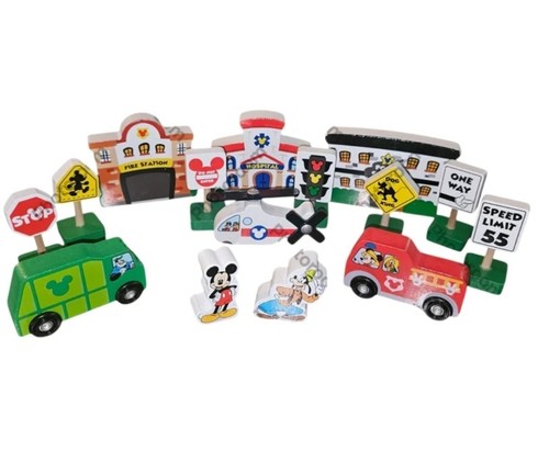 Melissa and Doug Disney Mickey Mouse Town Wooden Vehicles 21 Piece Play Set   - Picture 2 of 11